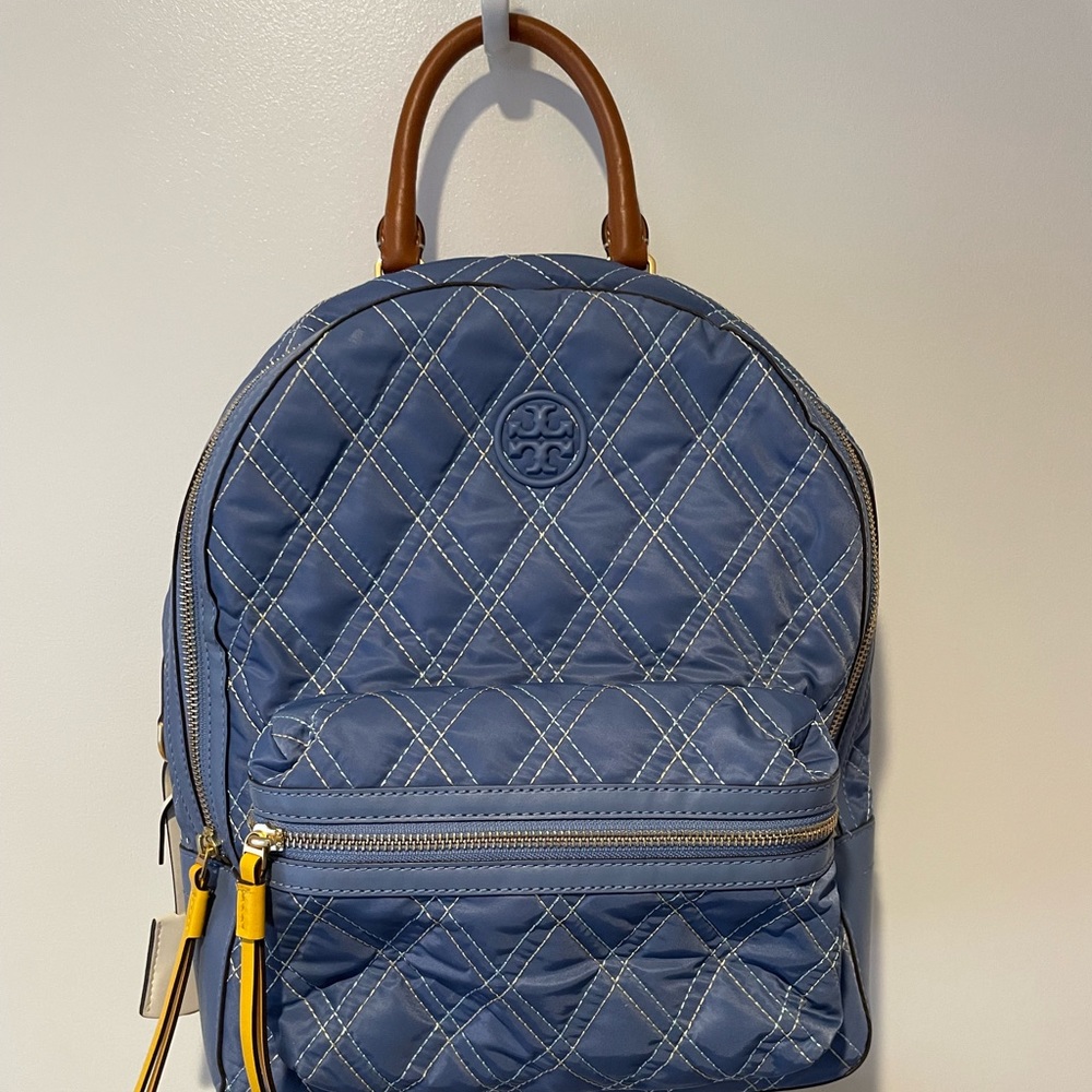 Tory Burch Perry Nylon Mixed Stitch Zip Backpack